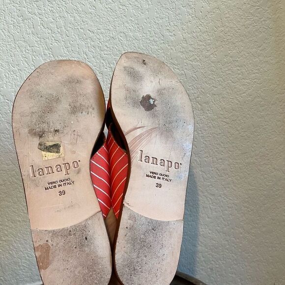 Lanapo Malta N6 Sandal Criss Cross Strap Canvas Leather Women’s 39 | US 8 - Picture 10 of 10